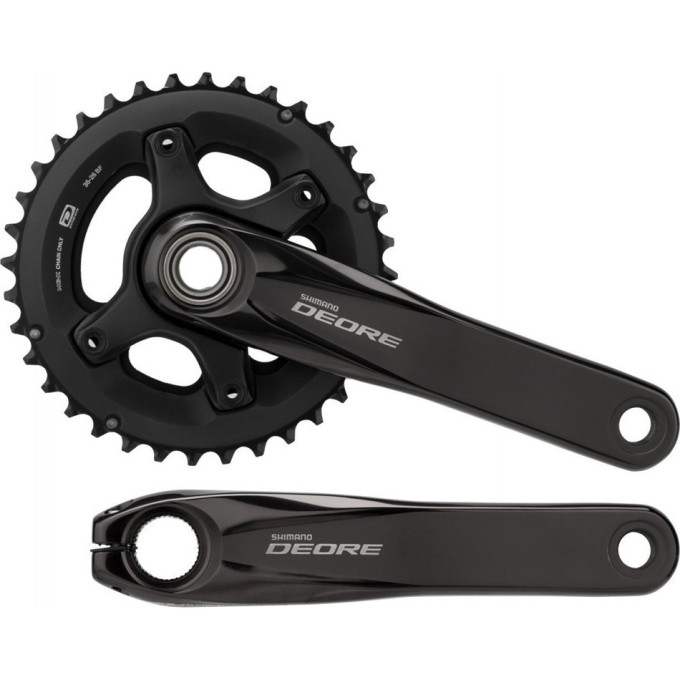Система SHIMANO DEORE, M6000-2, 175мм, интегрированный вал, 10 скоростей, 34/24T без каретки, черный EFCM6000EX44X